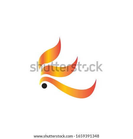 Wing and fire logo vector
