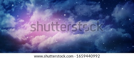 Space of night sky with cloud and stars.





