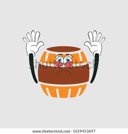 beer barrel cartoon character design with expression