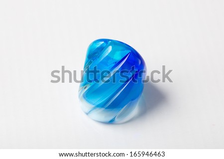 Murano glass ring Isolated on white background with light shadow 