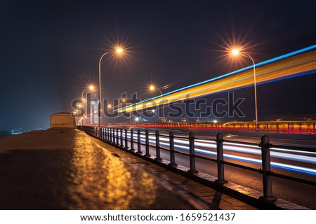 Long exposure photography, inter city highway,nightscape