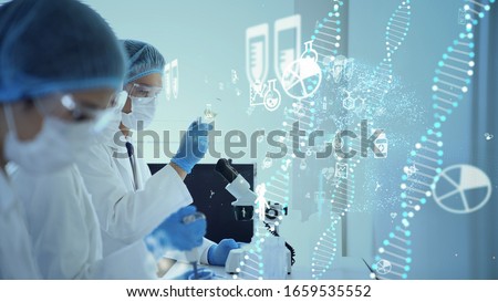 Genetic engineering concept. Medical science. Scientific Laboratory. Royalty-Free Stock Photo #1659535552