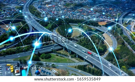 Transportation and technology concept. ITS (Intelligent Transport Systems). Mobility as a service. Royalty-Free Stock Photo #1659535849