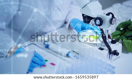Biotechnology concept. Food tech. Nutritional science. Royalty-Free Stock Photo #1659535897
