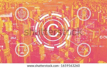 Copyright concept with the New York City skyline