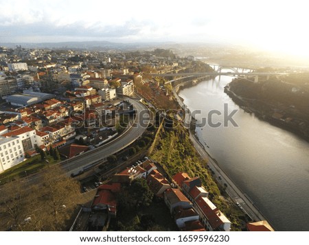 Porto. Aerial view in Oporto, Portugal. Drone Photo