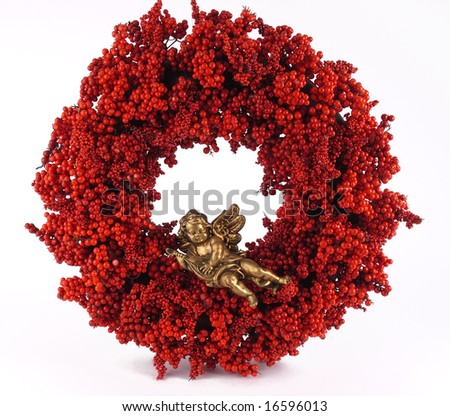 A bright red Christmas decoration isolated