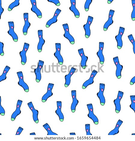 happy and beauty pattern of blue socks