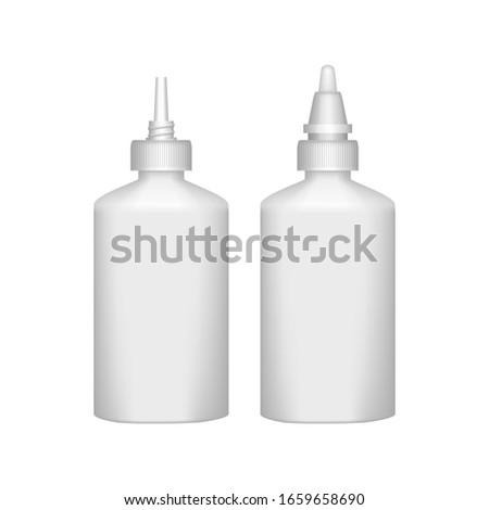 Realistic 3d plastic glue bottle on white background. Product mockup. Vector illustration Royalty-Free Stock Photo #1659658690