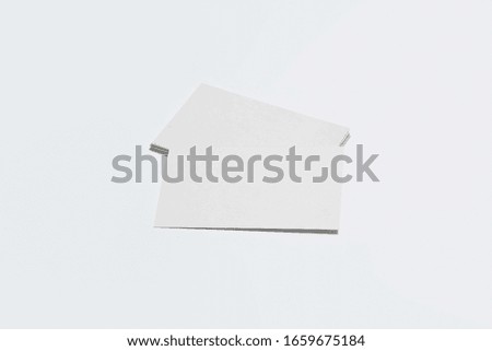 Business Cards Mock-up fan stack at white textured paper background.High resolution photo.