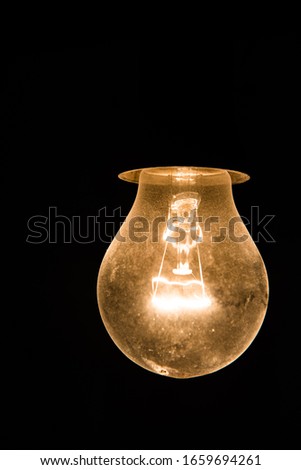 Electric lighting bulb on the dark background