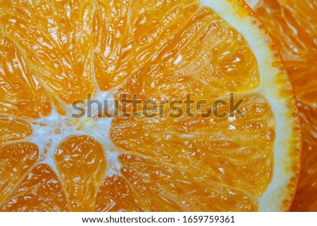Half an orange. Macro photography