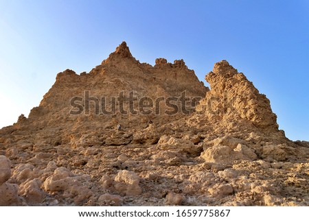 Djibouti Lake Abhe geological rock formations hills mountains desert salt lake moon prehistoric landscape