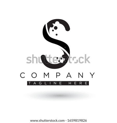 S Letter Logo Design with Creative Brush Trendy Typography