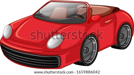 Red racing car on white background illustration