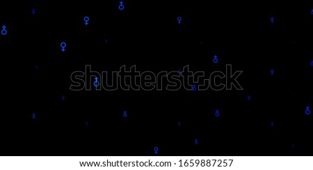 Light BLUE vector background with woman symbols. Abstract illustration with a depiction of women's power. Design for International Women’s Day.