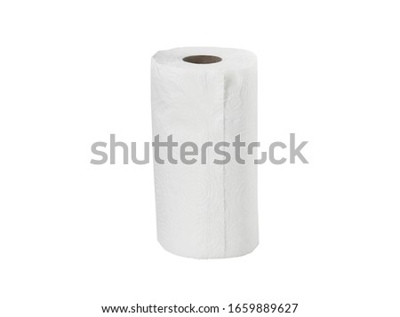 Toilet paper or tissue roll on white background.