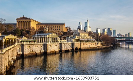 Philadelphia museum of arts, schuylkill river and skyline in the same frame 