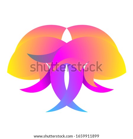 Twin color fish icon design and clip art