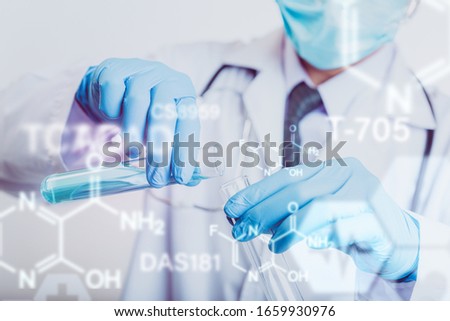 Doctor and Virus vaccine to resistance the Coivd-19 disease. Royalty-Free Stock Photo #1659930976
