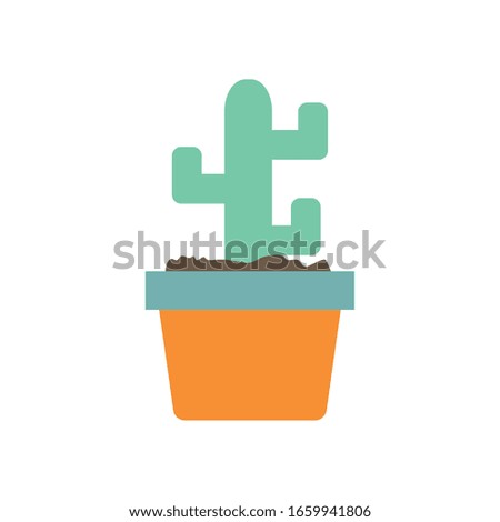Cactus flat style icon design, Plant desert nature tropical summer mexico and western theme Vector illustration
