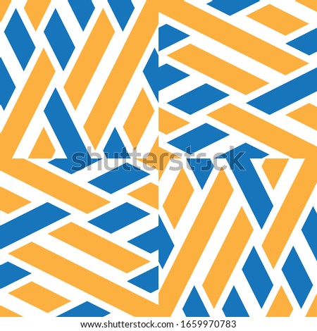 Seamless pattern with oblique crossing colored segments