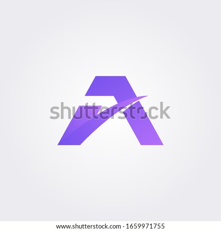 A modern letter logo in gradient color. Initial logo concept vector with minimalist geometric shape.