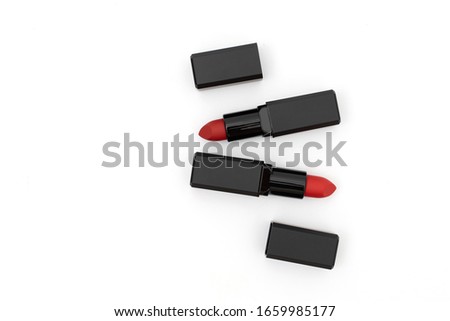 red lipstick isolated on white background
