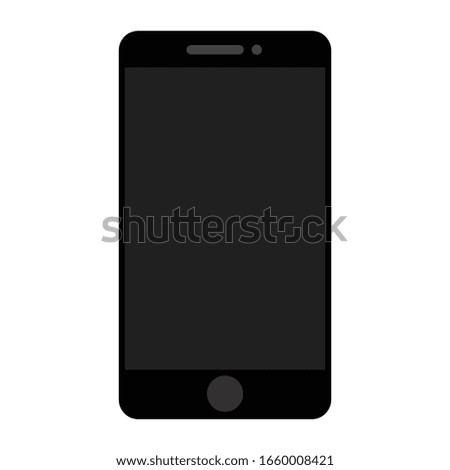 Vector of a black smartphone with a white background. Vector telephone.