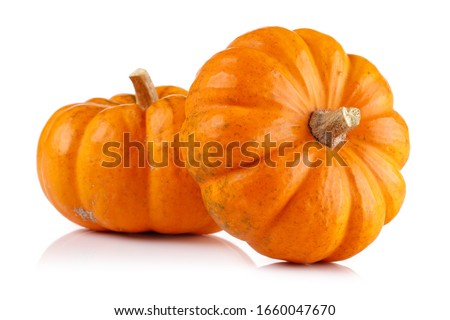 Whole mini pumpkin isolated on white background