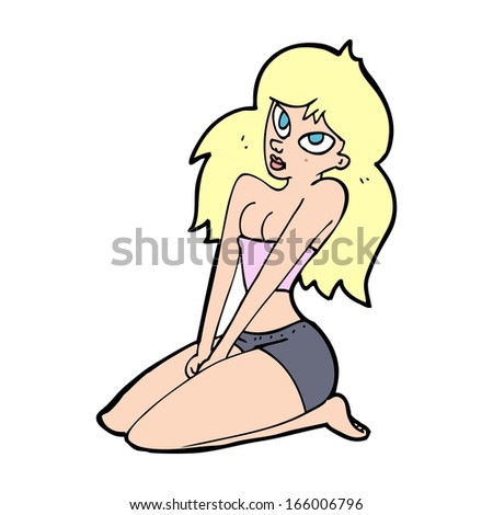 cartoon woman in skimpy clothing
