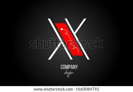 X alphabet  letter logo with floral vintage design icon in black white red for business and company. Suitable for trendy logotype
