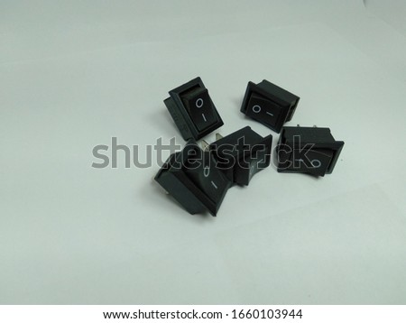 photo of electrical equipment switch with a white background