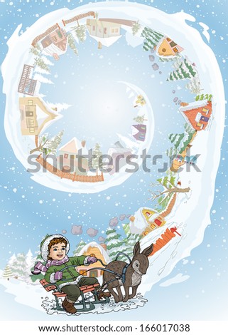 Vector illustration, beautiful winter postcard, card concept.