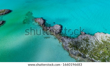 Shroud Cay Exuma Bahamas Aerial View of Water Royalty-Free Stock Photo #1660196683