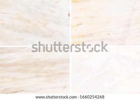 Four different texture of a light marble and granite with natura
