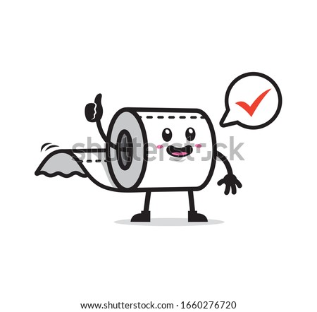 Toilet paper mascot character design Royalty-Free Stock Photo #1660276720