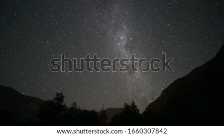 Night photography in the immediate vicinity of Los Melosas, in Santiago de Chile, view of fullness in its Andes mountain range
