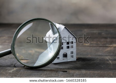 house with Magnifying Glass, House hunting, house search concept