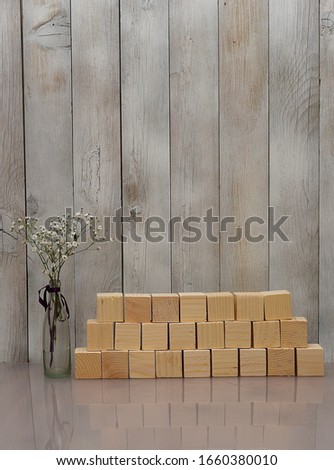 White wood surface texture and cubes