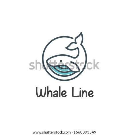whale line logo in circle shape