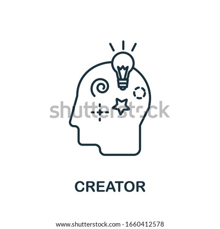 Creator icon from crowdfunding collection. Simple line Creator icon for templates, web design and infographics Royalty-Free Stock Photo #1660412578