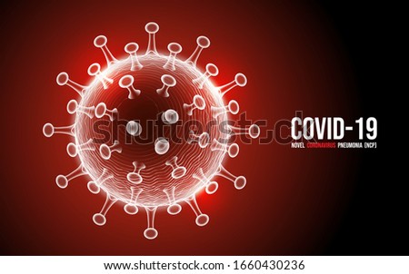 Coronavirus disease COVID-19 infection medical isolated. China pathogen respiratory influenza covid virus cells. New official name for Coronavirus disease named COVID-19, vector illustration Royalty-Free Stock Photo #1660430236