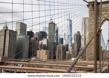 New York City view from Brooklyn Bridge, USA