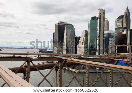 New York City view from Brooklyn Bridge, USA