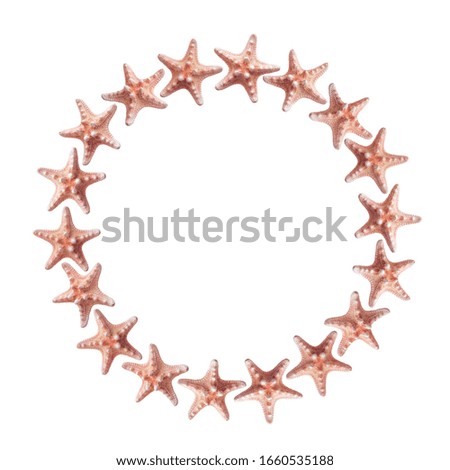 Seastar round frame on white background