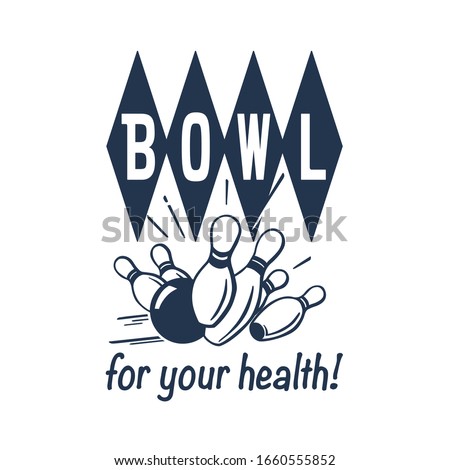 Vintage Style Clip Art - Bowl for your health! - Vector EPS10.