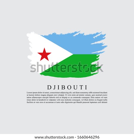 Flag of Djibouti with brush stroke effect and text poster, Djibouti flag template design. Vector eps 10