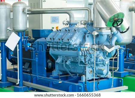 Industrial compressor refrigeration station at manufacturing factory Royalty-Free Stock Photo #1660655368