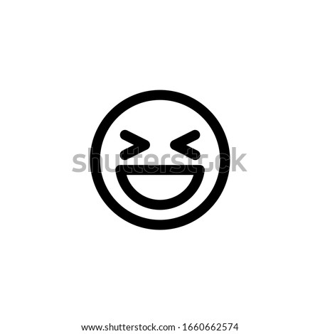 Happy Laugh Smile Emoticon Icon Vector Illustration. Outline Style.
 Royalty-Free Stock Photo #1660662574